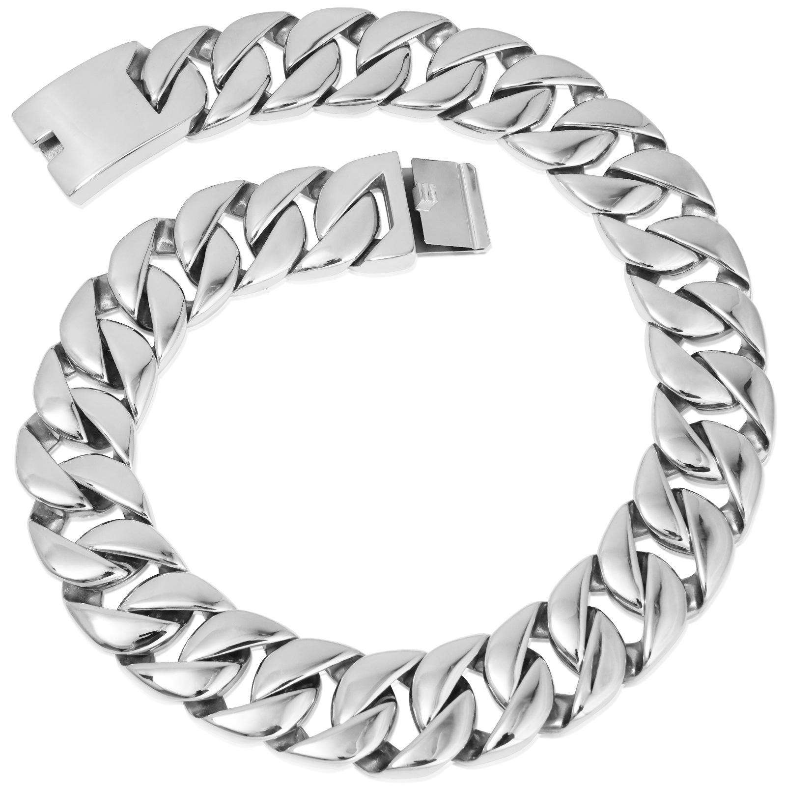 32mm Titanium Steel Men s Colorful Thick Hip Hop Necklace - Large Size Stainless Steel Chain