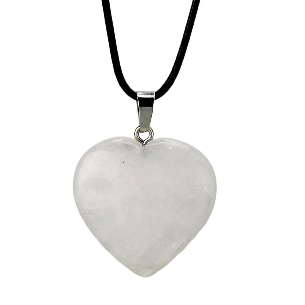 Valentine's Day Pink Crystal Heart Leather Necklace for Women - Fashionable Agate Cross-Border Jewelry.