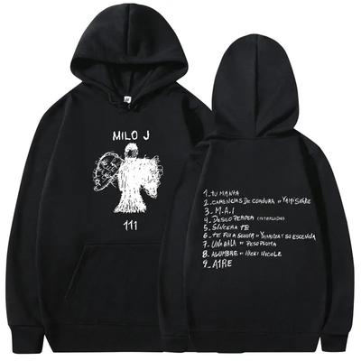 Milo J Hoodies 111 Album Merch Hooded Sweatshirts Men Women Fashion Hip Hop Vintage Long Sleeve Pullovers Fans Gift Streetwear