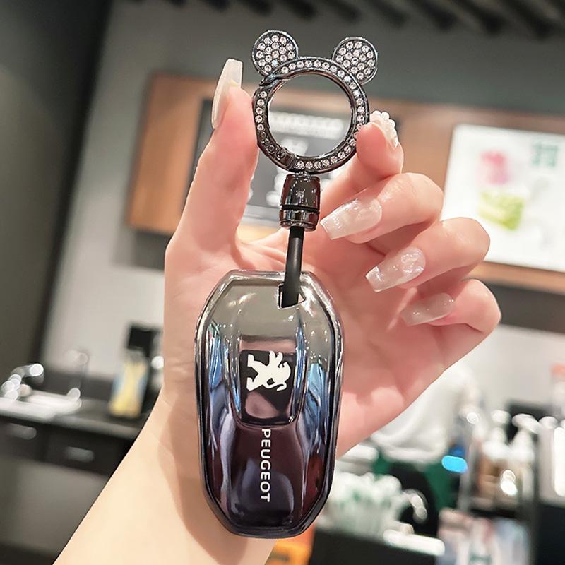 Car Smart Remote Key Case Cover Key Bag TPU Shell Holder Protection Fob For Peugeot 2008 3008 4008 5008 308 408 508 Accessory