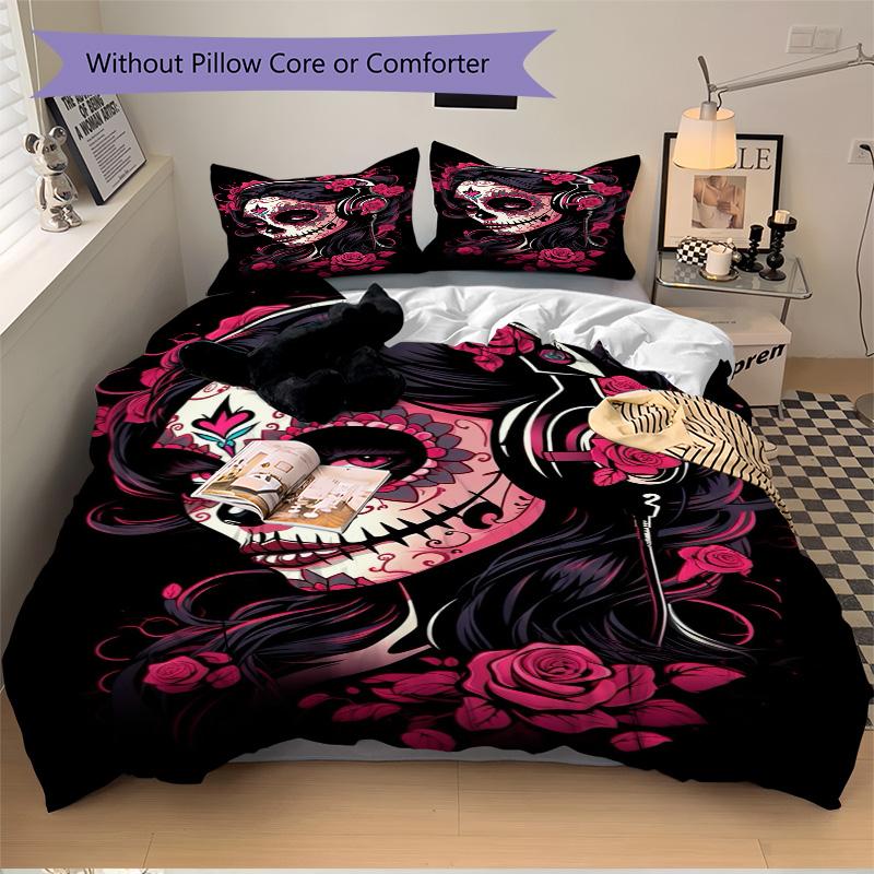 Day Dead Dj Print 3Pcs Bedding Setduvet Cover With 2 Bedropillowcase Home Birthday Gift