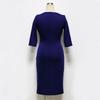 Elegant Womens Vintage Brief Split Bottom Dress With Timeless Deep O-neck Design