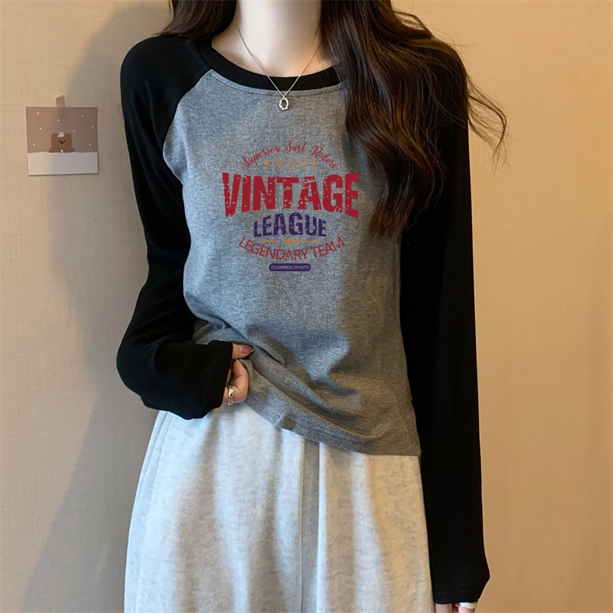 Girls  Cotton Long Sleeve Color Block Shirt for Spring & Autumn L for 52-63 kg