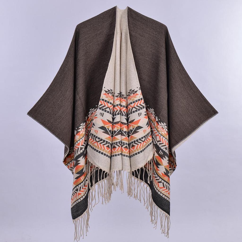 Yunnan Ethnic-Style Large Shawl Cape - Imitation Cashmere Scarf Cloak