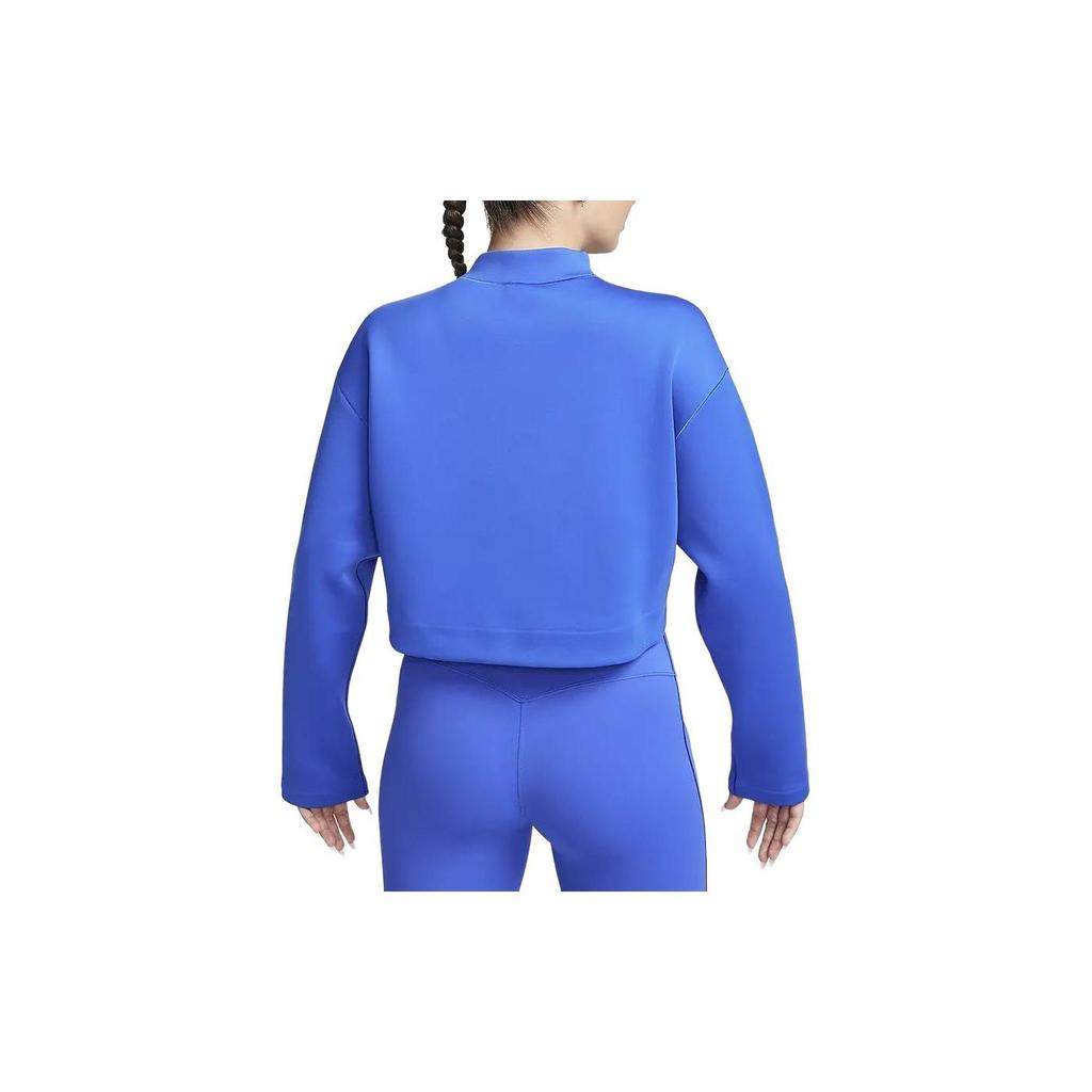 Nike Prima Futuremove Solid Color Short Loose Casual Sweatshirt Women tops Blue FN2793-405