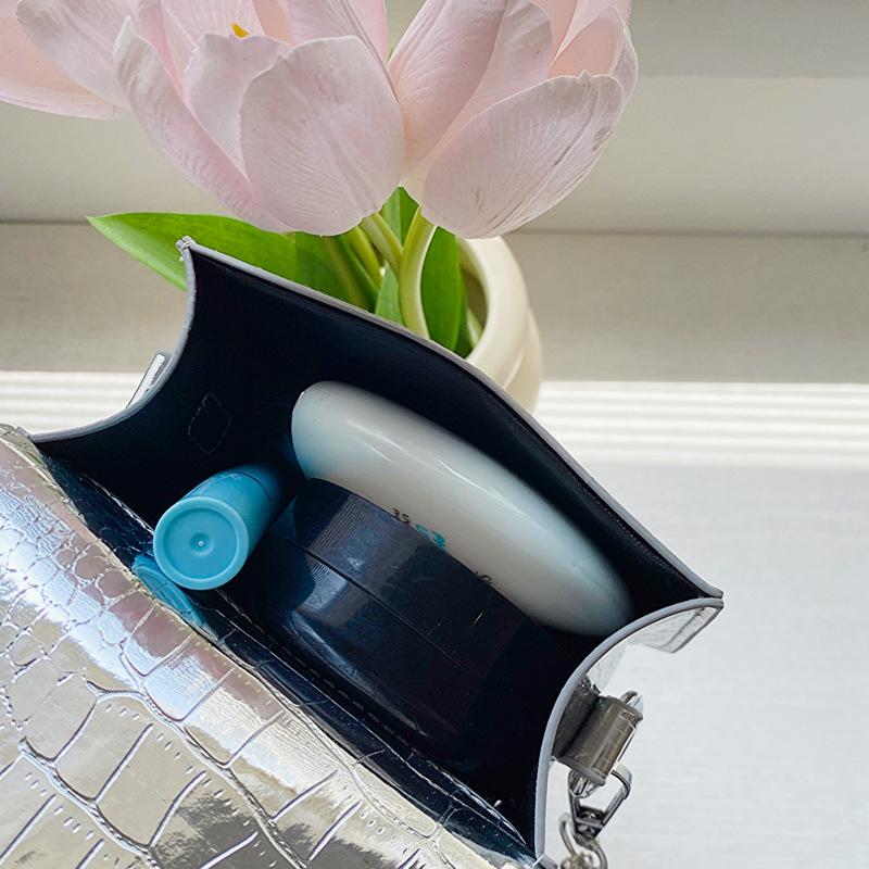 Women Shoulder Handbags Crocodile Pattern PU Leather Trend Designer Chain Hasp Bags Coin Purse Mini Single Square Bag ARI