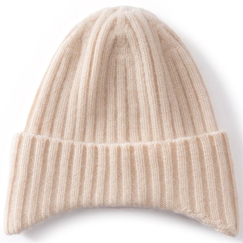 Autumn and Winter New Children's Cashmere Knitted Hat Thickened Warm Boys and Girls Ear Protection Hat Flanged Pullover Wool Hat