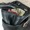 Cole Haan Leather Hand/Shoulder Bag Black with Scarf Decoration Stylish(USED)
