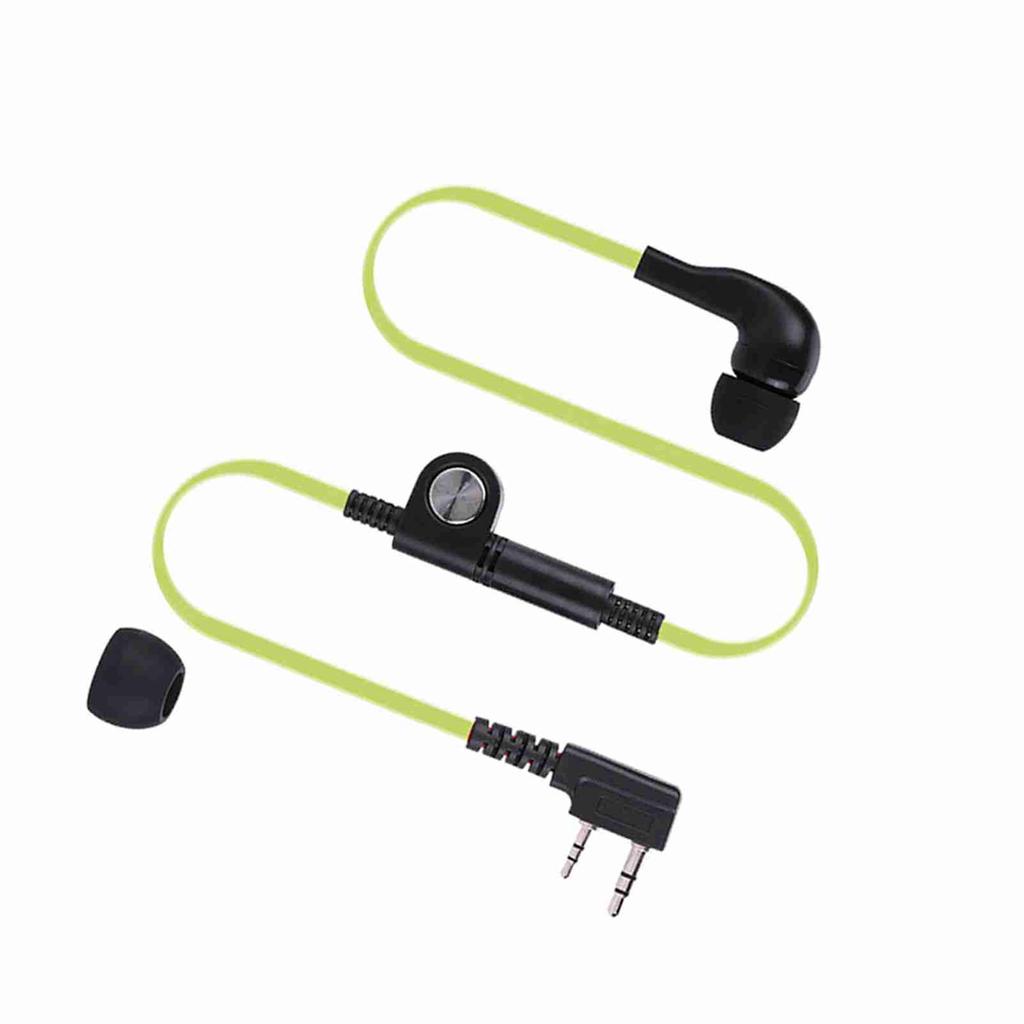 2 culori 2Pin căști PTT walkie talkie căști cablu plat căști microfon căști(Verde)