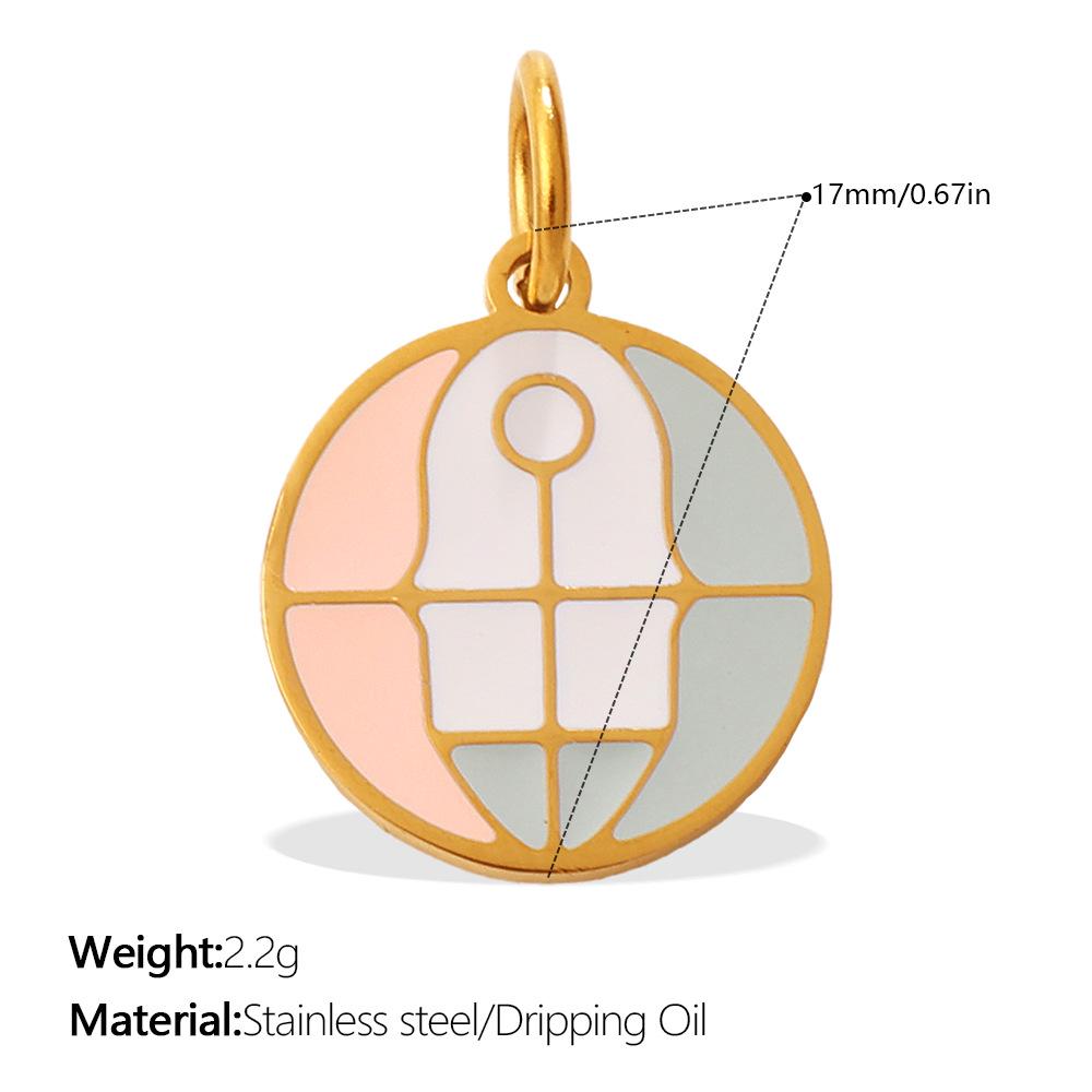 Sun, Moon, and Stars Geometric Oil Drip Pendant