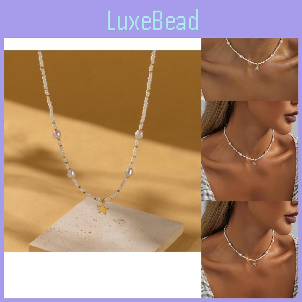 Creative Star Shaped Irregular Imitation Pearl Necklace For Women Stylish Jewelry