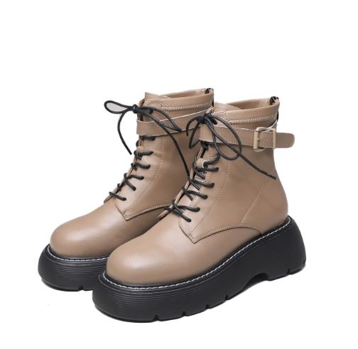 Fashion AIYUQI Women Booties Genuine Leather 2025 Winter New Platform Ankle Boots Women Retro Fleece Round-toe Fashion Boots Women