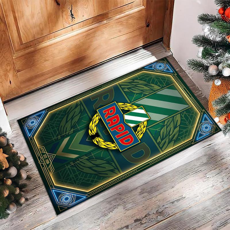 Rapid Wien FC Soccer Football Pattern Soft Area Rug Non Slip Indoor Floor Carpet Sports Decor Mat for Bedroom