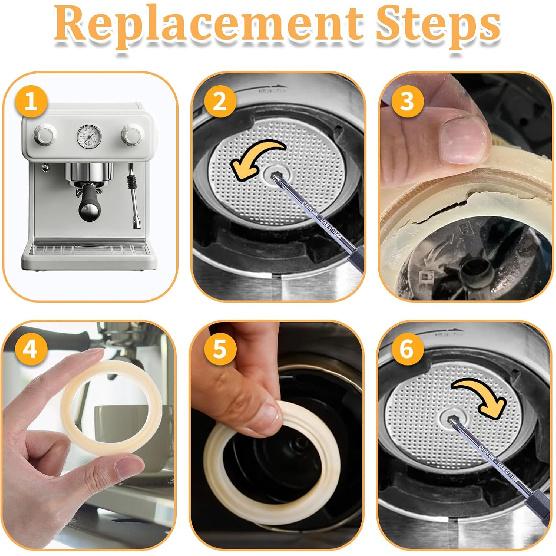 2 Pcs 54mm Silicone Steam Ring for Breville Espresso Machine 878/870/860/880/810/840/450/500 and for Sage 880/878/875/870/810/500 Silicone Grouphead