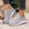 Fashion Spring Autumn Sports Casual Sneakers for Women Thick Bottom Lace-up Women's Single Shoes Large Size Wedges Middle Heel Tennis