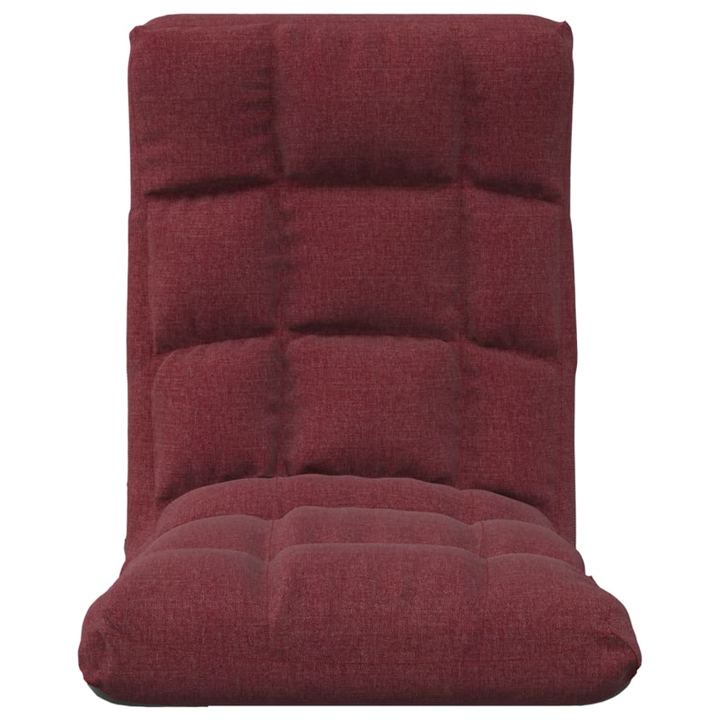 Floor Chair Foldable Burgundy Fabric