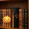 Gothic Home Decor Accent Halloween Bookshelf Light, Vintage Metal Decorative Shelf Lamp, Battery Powered Classic Interior Design Accents Warm