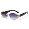 New European and American fashion personality triangle borderless sunglasses retro street photography trendy men and women UV protection driving