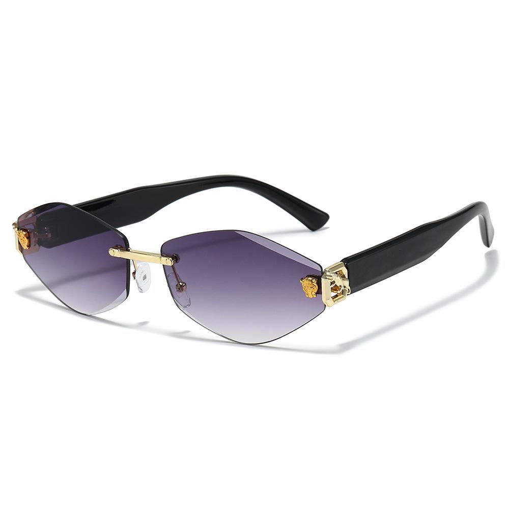 New European and American fashion personality triangle borderless sunglasses retro street photography trendy men and women UV protection driving