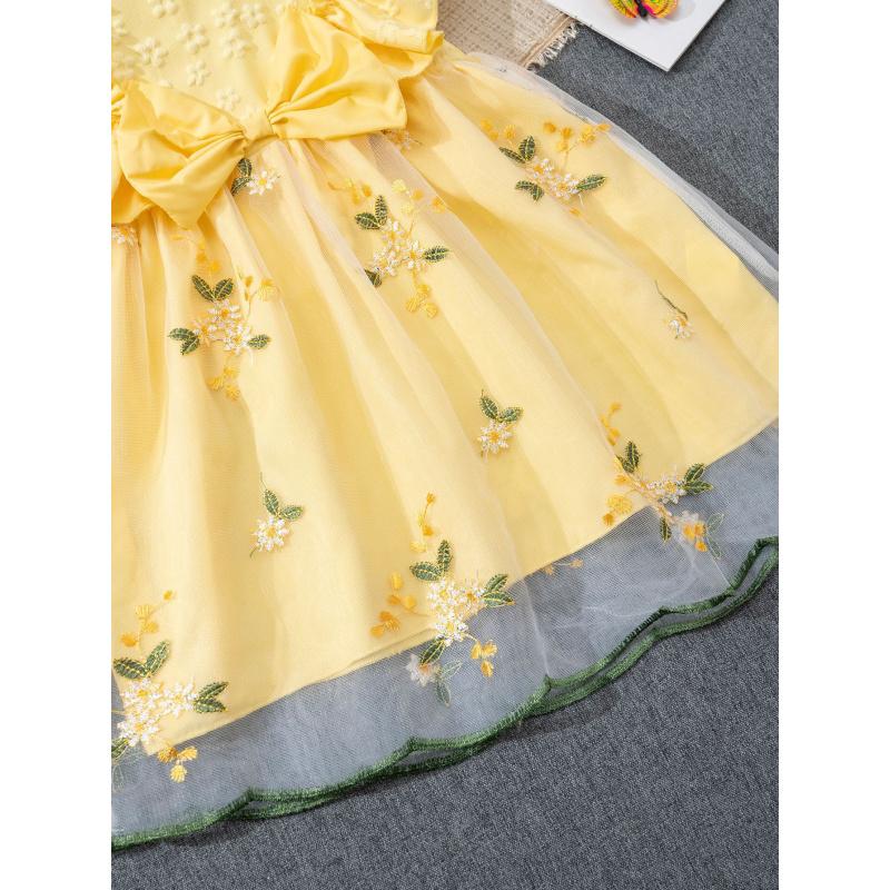 Children's Summer One-Year-Old Dress Little Girl Fashionable Dress Baby Girl Cute Embroidered Princess Dress Hem