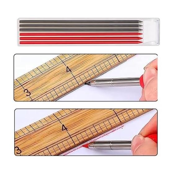 YFFSFDC 2pcs Mechanical Pencils for Construction, 2.8mm Carpenter Pencils for Woodworking, Marking Pens with 12 Refills In 2 Colors