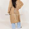 2026 Autumn/Winter V-neck Extended Cardigan with Twisted Rope Design, Available in 2 Colors