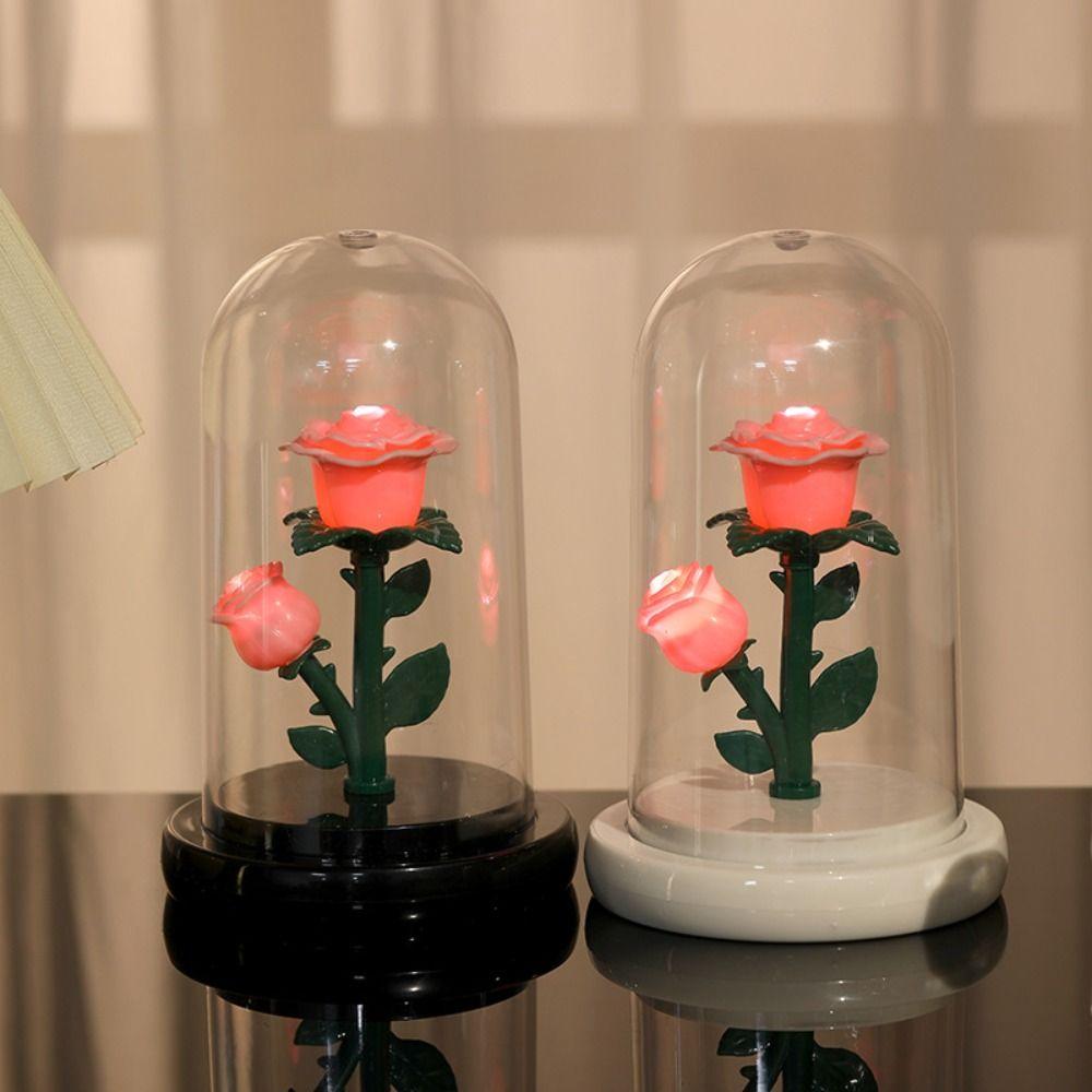 Romantic Eternal Rose Lamp Luminous Rose Flower Night Light LED Flower Light  for Women