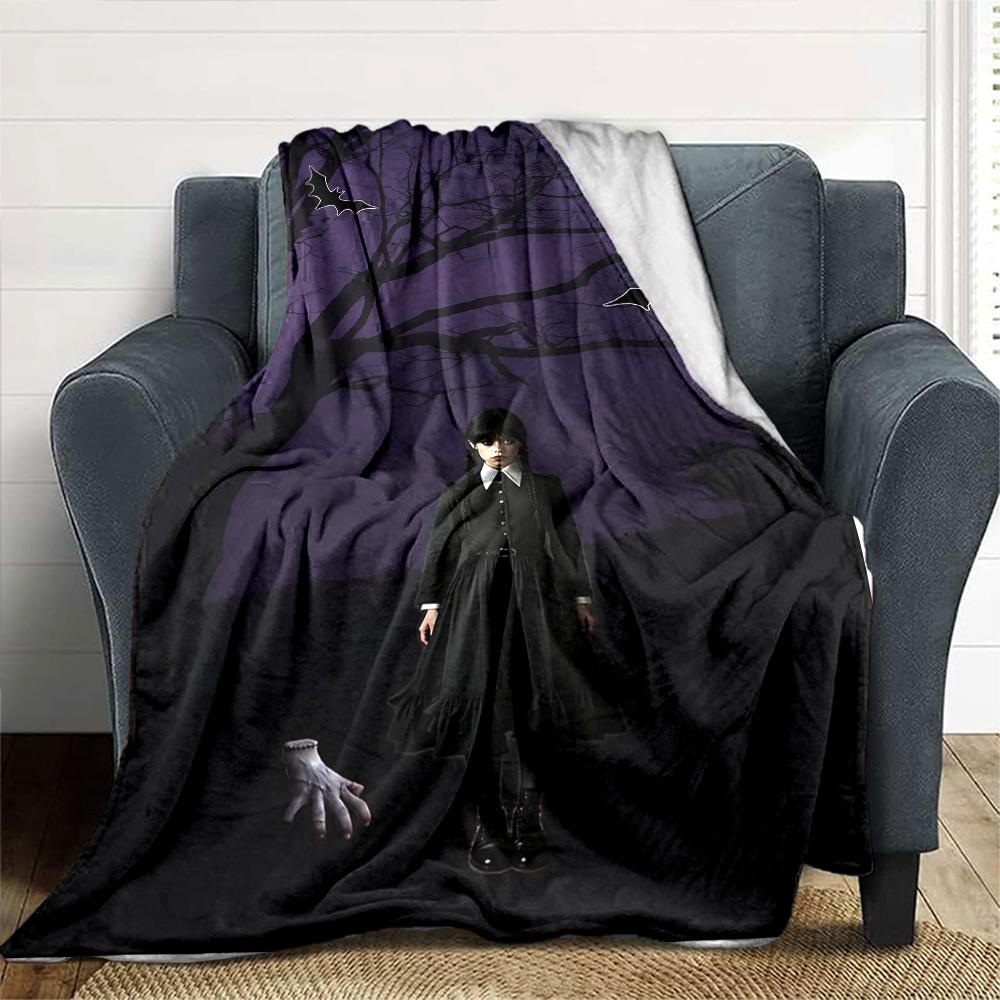 1pc Nightmare ___________ Addams Soft Flannel All-Season Throw for Home, Office, Outdoor UseDurable Comfort  100597