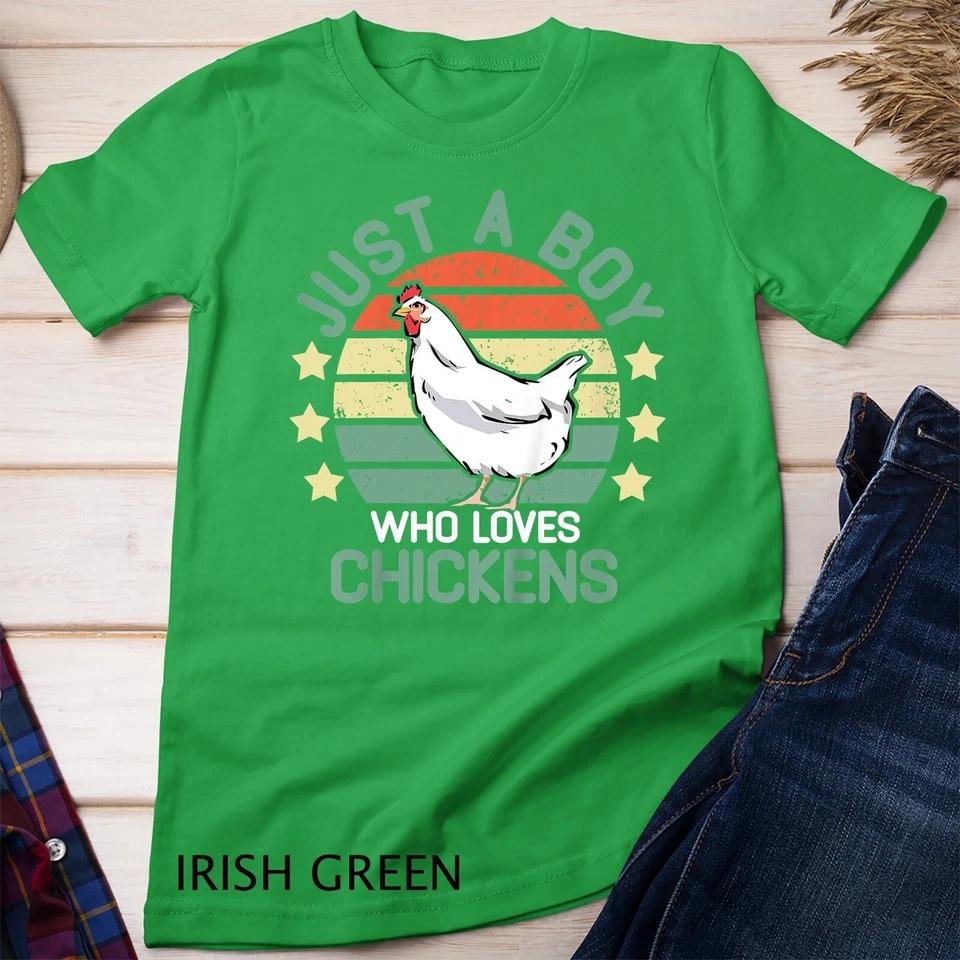 Kids chicken shirt kids Just A Boy Who Loves Chickens farm gifts Unisex T-shirt 4 M