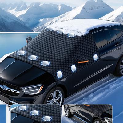 Verbesserte Schwarze Auto-Windschutzscheibenabdeckung Magnetische Schnee-Sonnenschutz Halbabdeckung