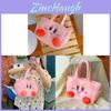Borsa a Mano Cartone Animato Peluche Kirby con Chiusura a Zip per Uso Quotidiano