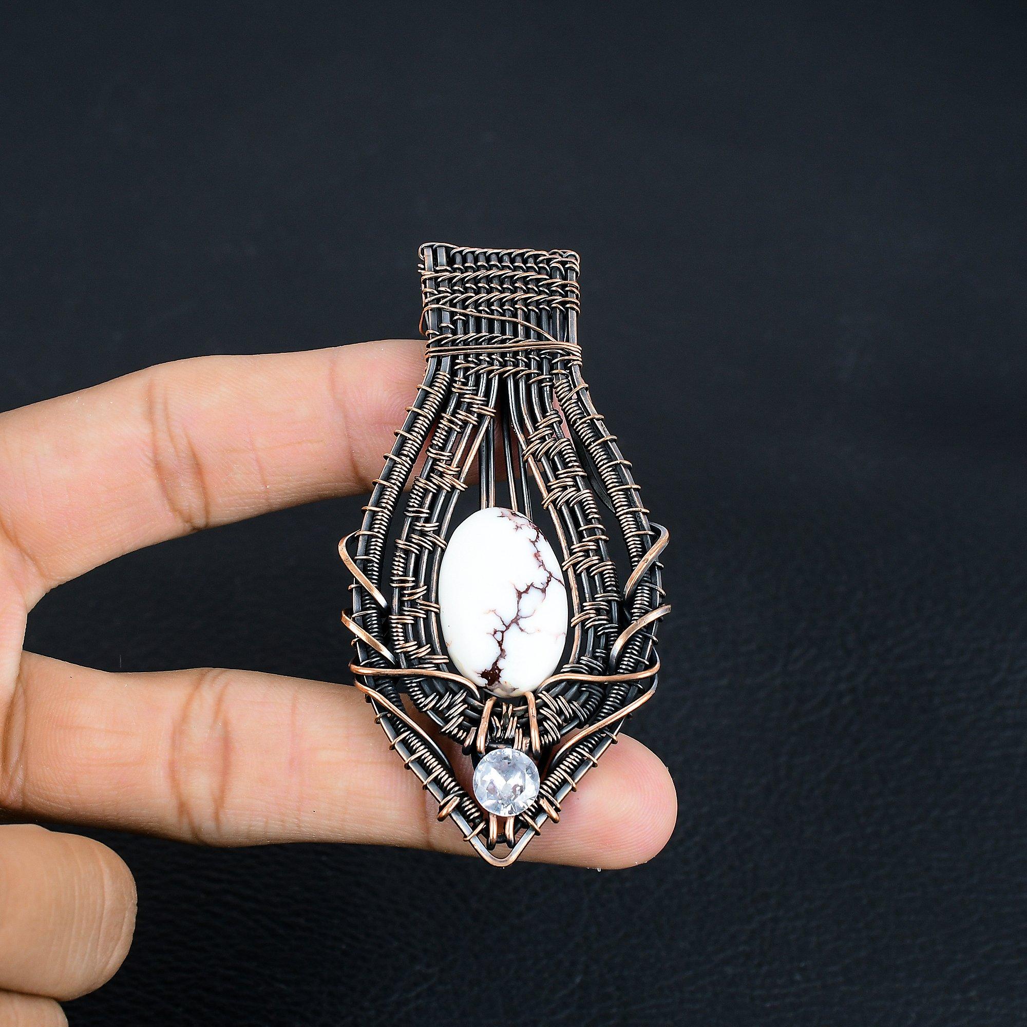 

Кулон Дикая Лошадь, Ювелирные изделия с драгоценными камнями, Кулон ручной работы, обернутый медной проволокой 999 пробы, Ювелирные изделия новейшего дизайна 3.14 Inches