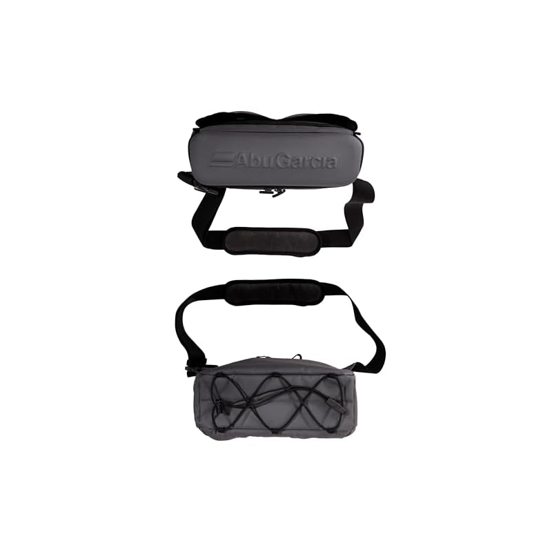 Abu Garcia Semi-Hard Top Messenger Bag, Coated Black, Storage, Water-Resistant, Shoulder Bag, Fishing