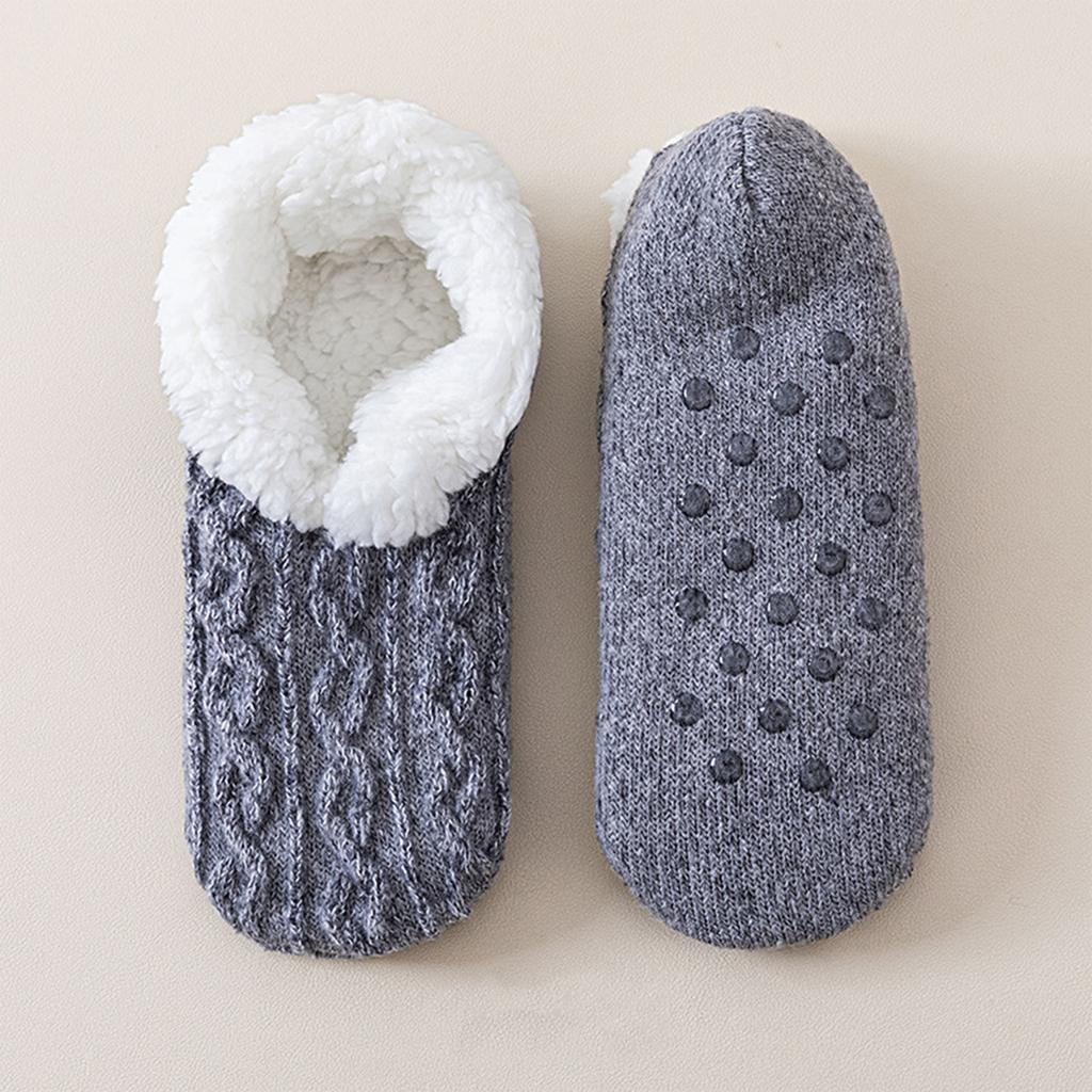 Warme gefütterte Slipper-Socken für Damen mit Noppen für den Schlaf und als Hauskleidung für drinnen