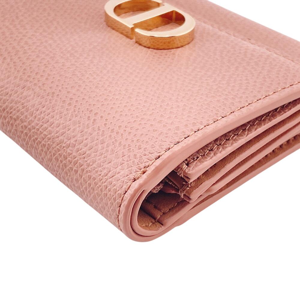 Christian Dior leather 30 Montagne Compact Wallet Tri-fold wallet pink leather Women Used