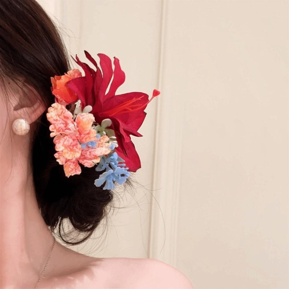 Bohemian Flower Hair Stick Simulation Flower Bride Hair Accessories Thai Hair Fork Bridesmaid