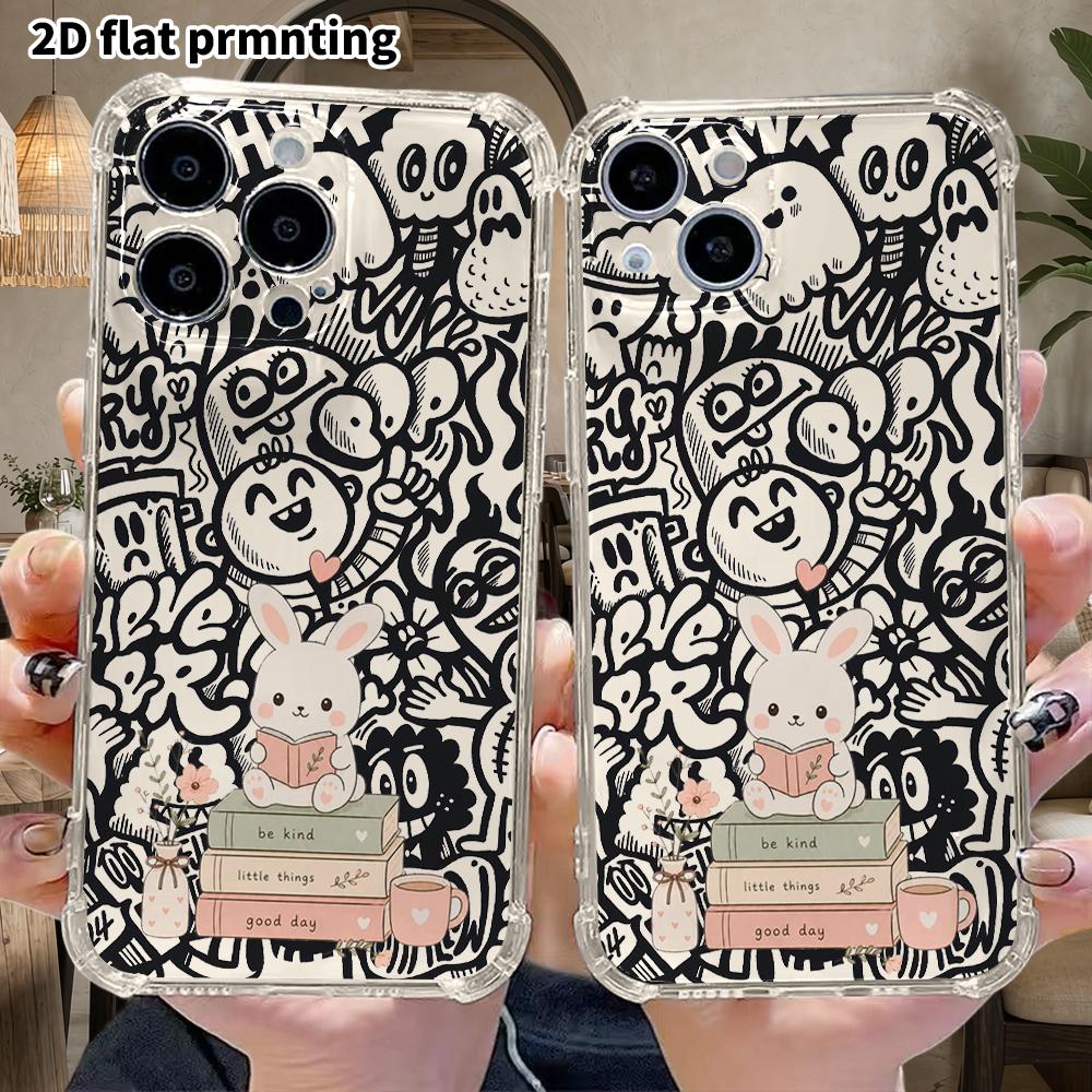Phone Case: 2D Flat Suitable for iPhone 18 17 16 15 14 13 Pro, Transparent with Corner Protection, Gentle and Soothing, Christmas and Halloween Gift
