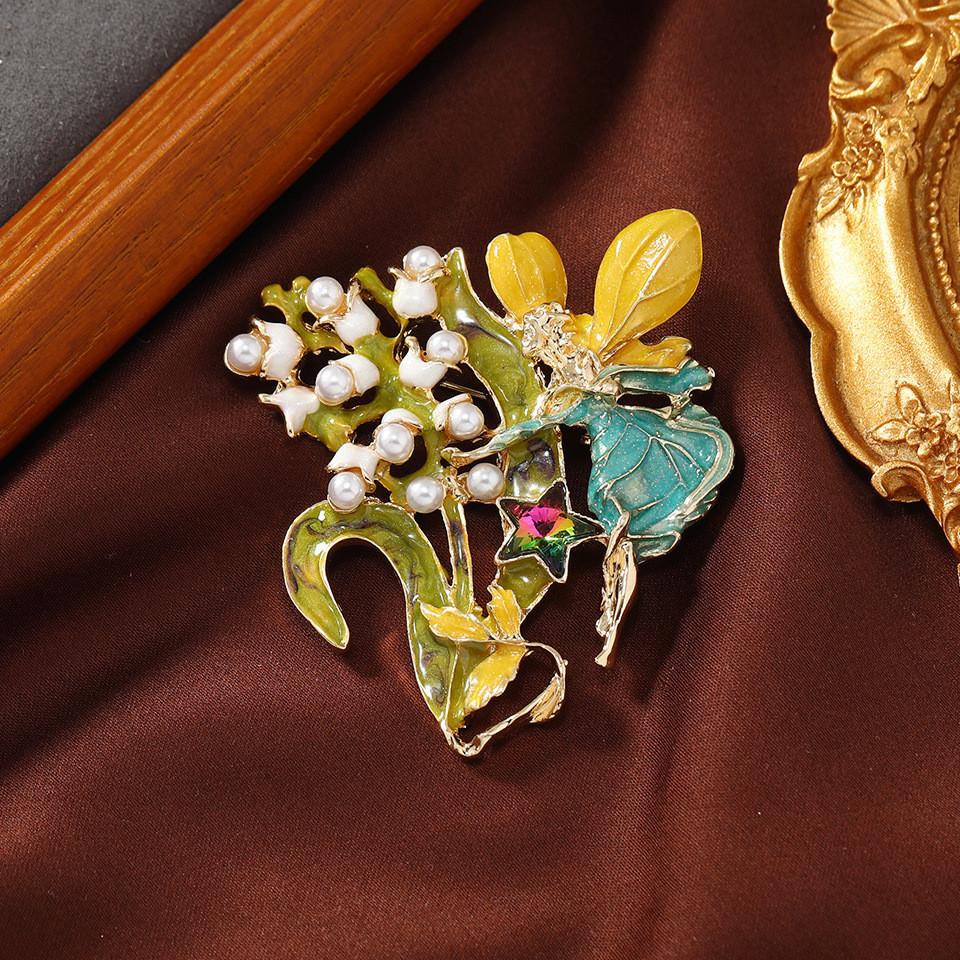 Fairy Pin Brooch With Pearl And Alloy For Women And Men Decorative Accessory Gift