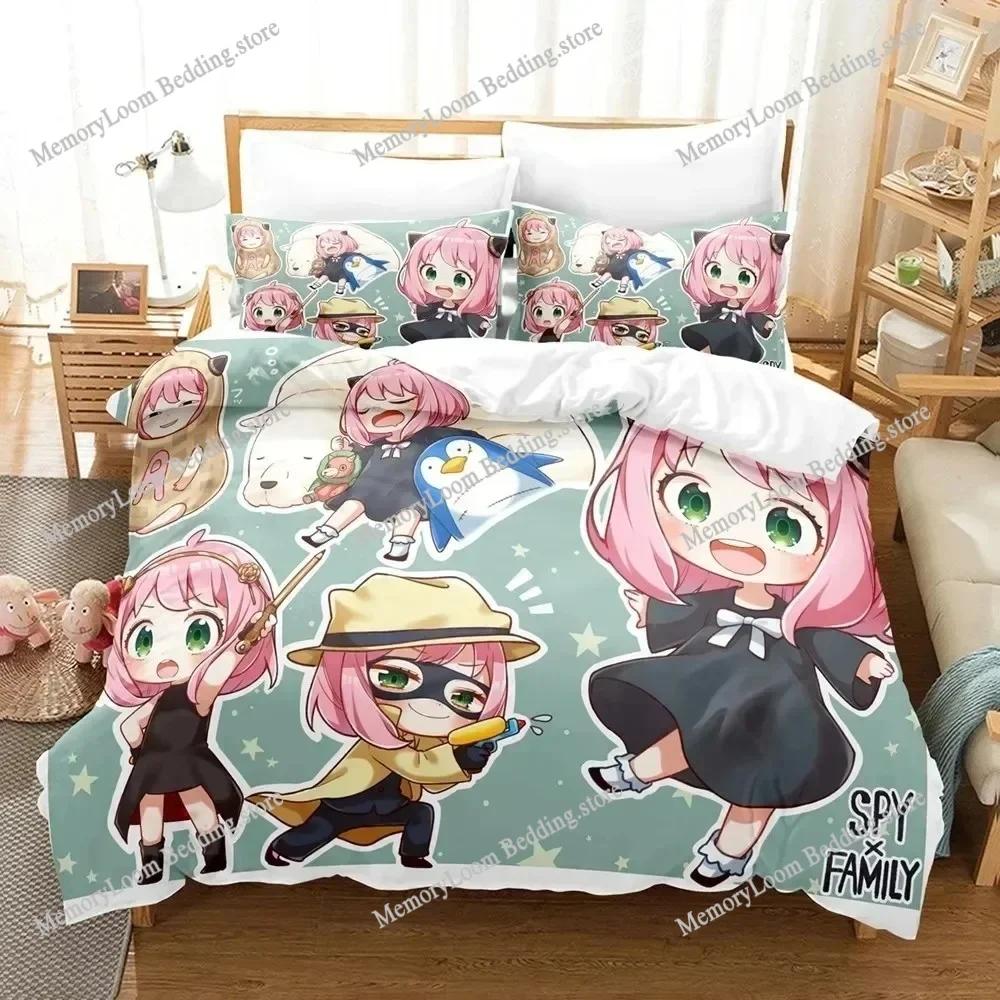SPY×FAMILY Bedding Set Anya Forger Duvet Cover Set Microfiber Single Queen King Twin Full Size Quilt Cover for Adult Kids