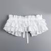 Elegant Gothic Victorian Layered Ruffle False Collar Choker with Ties for Women and Girls Detachable Pleated Shawl Cape