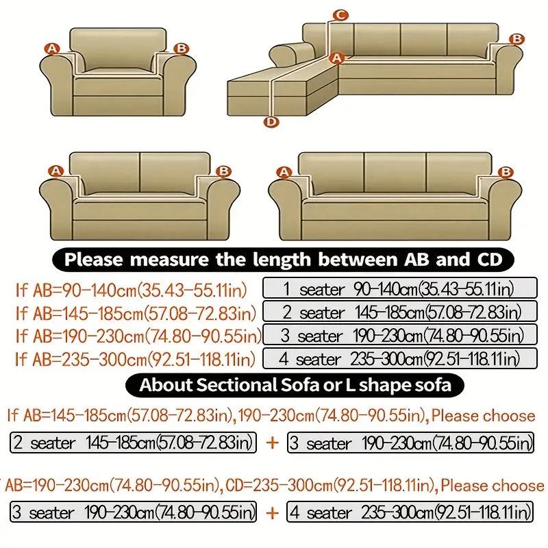 

Luxury Fabric Elastic Sofa Cover for Double Seat 145-185cm European Style Full Protection Forest