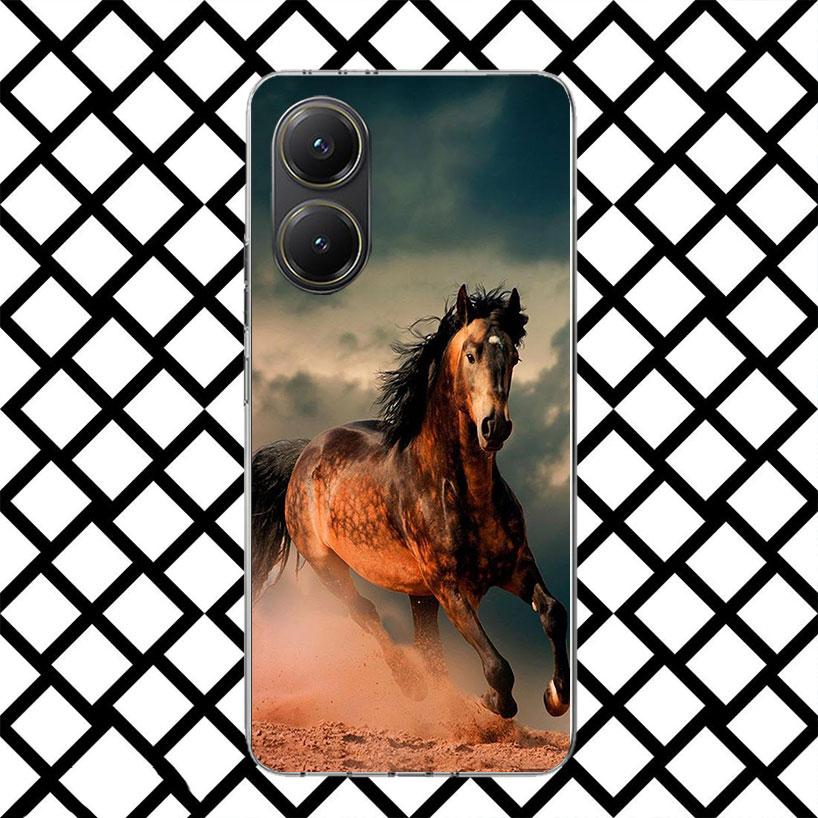 Black Horse Galloping Phone Case for Xiaomi Poco F7 Ultra X7 X6 X5 Pro X4 Gt M8 M7 Redmi 15 15C 13 13C 12 12C Soft Cover Fundas