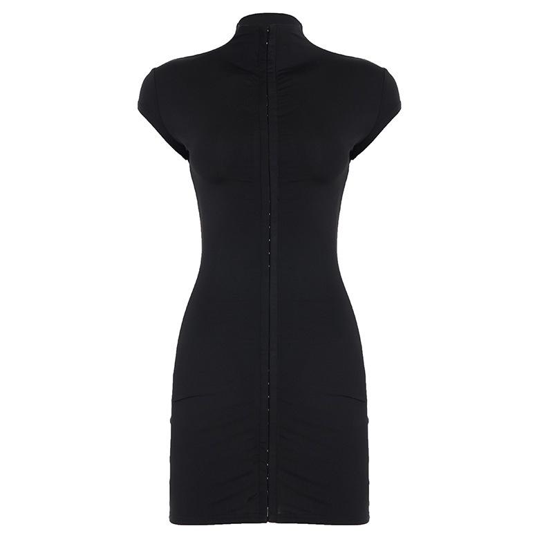 

Cool Black Slim Hollow-out Sexy Dress - Street Style Hip-hugging Skirt Large чёрный