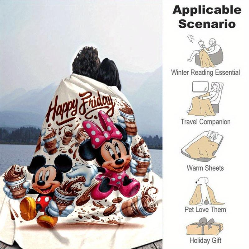 1pc Mickey Printing Blanket - Soft, All-Season Throw for Office Blanket, | Personalized Gift with Adorable Cartoon Design