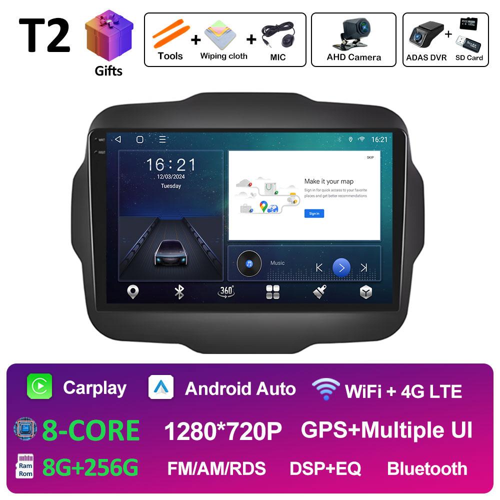 For Jeep Renegade 2016 2017 2018 - 2020 GPS Navigation Android Auto Wireless Carplay Bluetooth Smart System 2.5D Touch Screen 4G