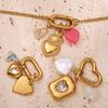  DIY Stainless Steel Gold Color PVD Plated Heart-Shaped Pendant Accessory for Handmade Jewelry Making Wholesale