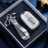 Quicksand Silver 4-Button Key Cover for Honda Accord, Civic, INSPIRE, Lingpai, Haoying, and Guandao with Buckles