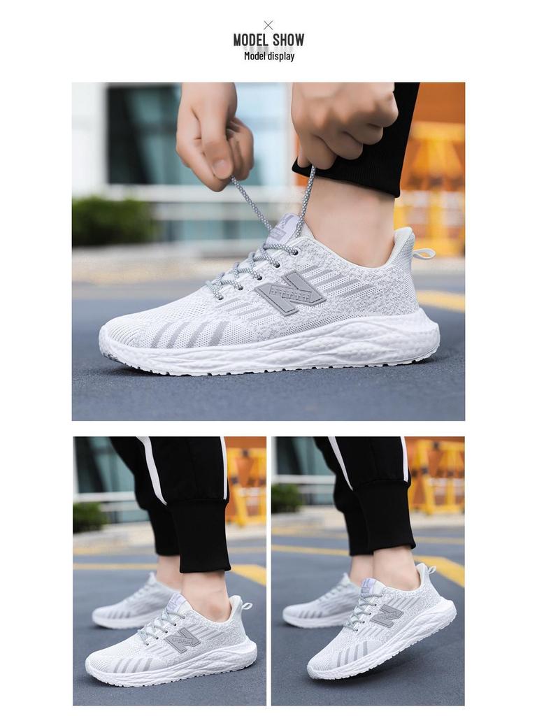 Men's Trendy Lightweight Breathable Sneakers - Soft Sole, Versatile Outdoor Running Shoes for Spring & Summer
