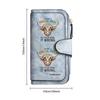 Highland Cow Print Wallet Portable Leather Card Holder Funny Fashion Purse