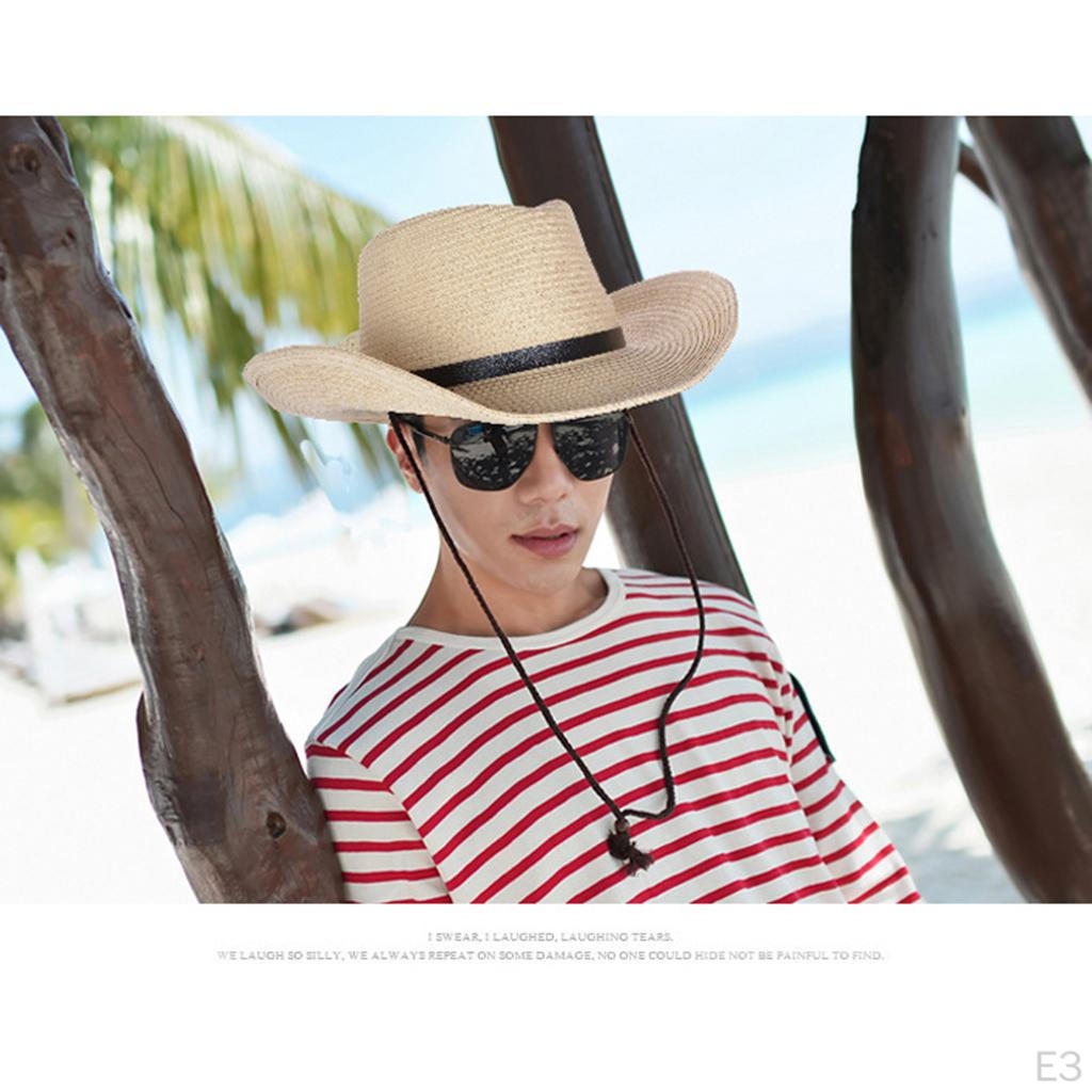 Straw Sun Hat Big Brim Fedora Outdoor